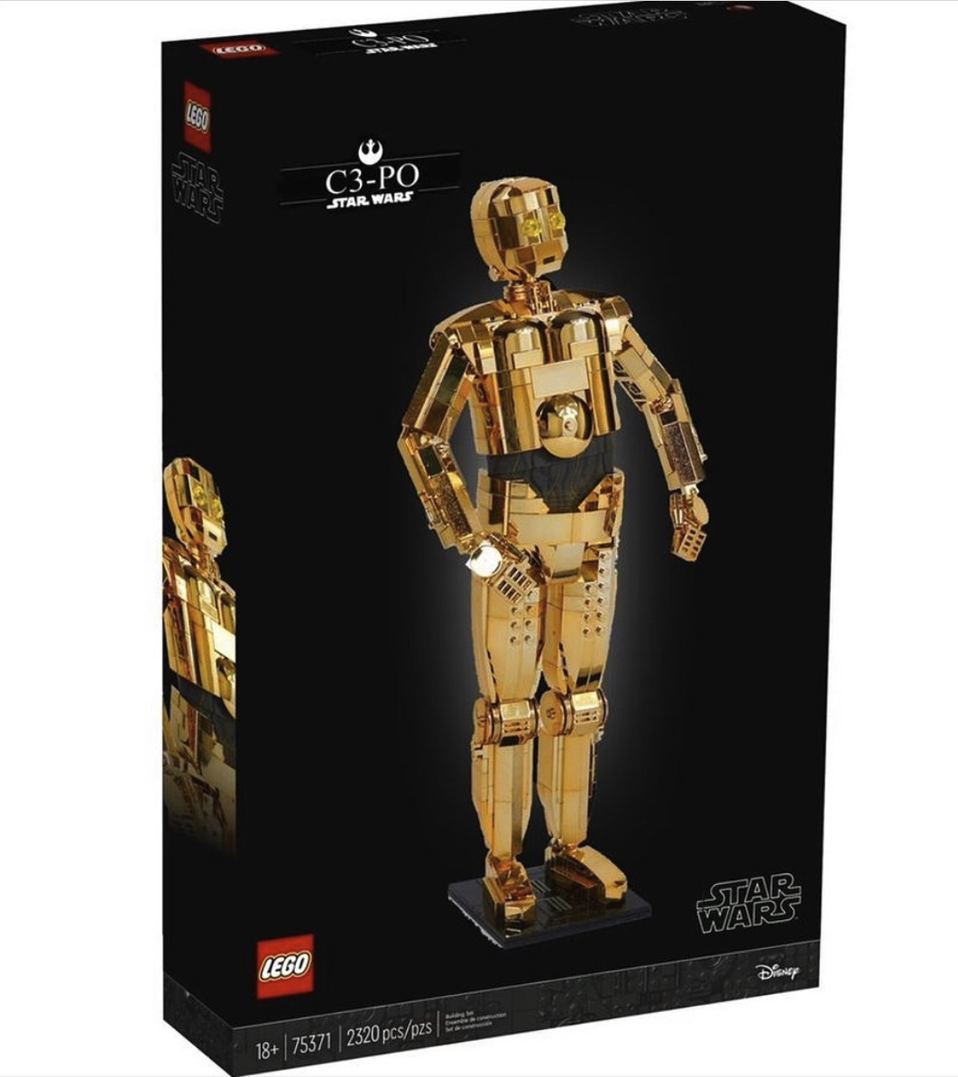 a mock-up lego set of C-3PO from Star Wars