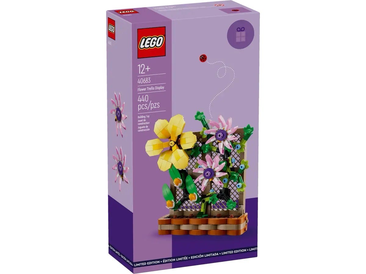 Image of LEGO set 40683 Flower Trellis Display, a botanical wall decoration model.