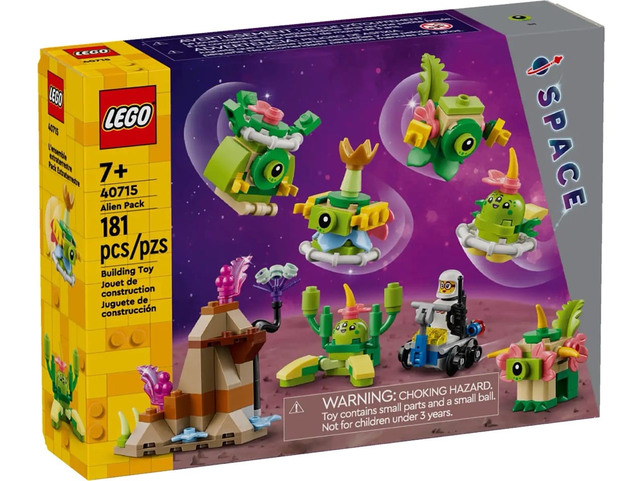 Promotional images of the new LEGO space-themed sets, Alien Pack 40715.