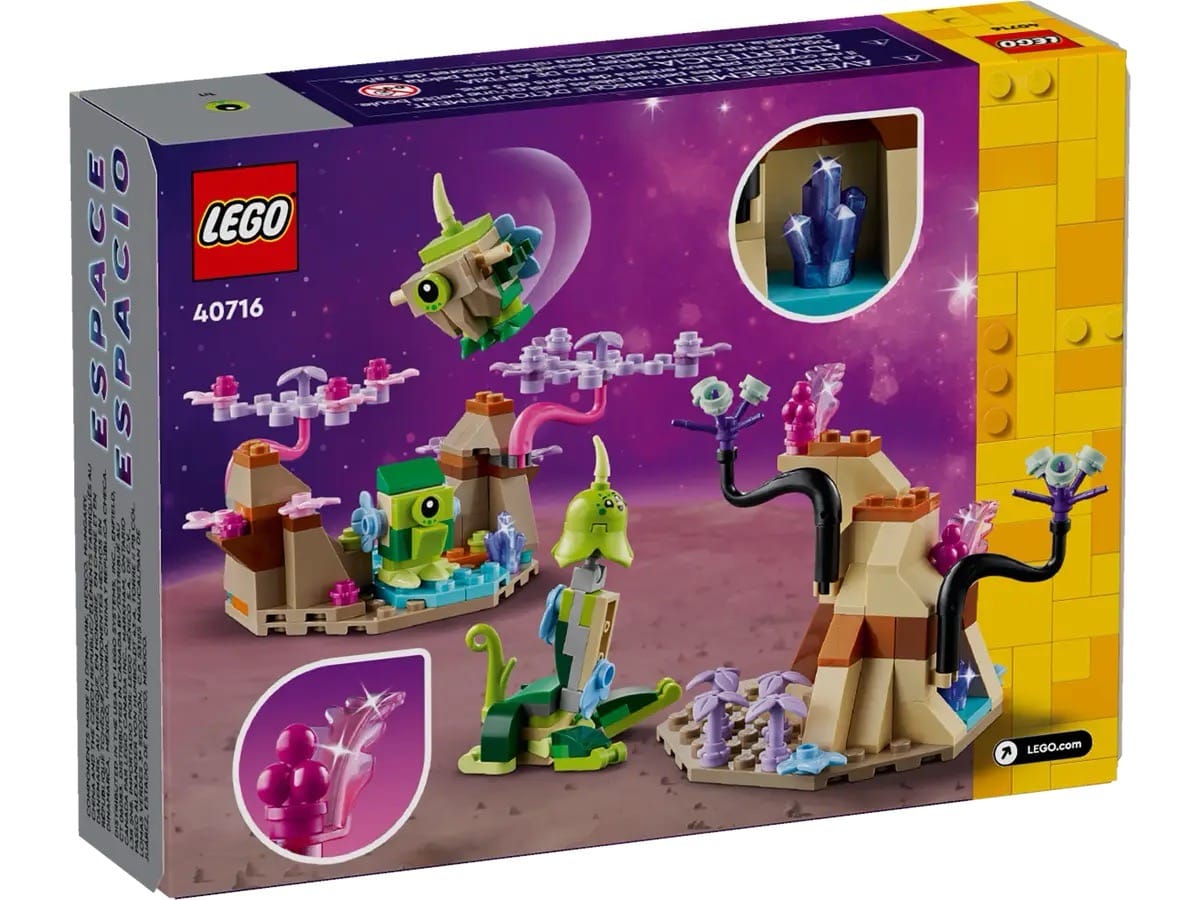 Promotional images of the new LEGO space-themed sets, Alien Planet Habitat 40716.